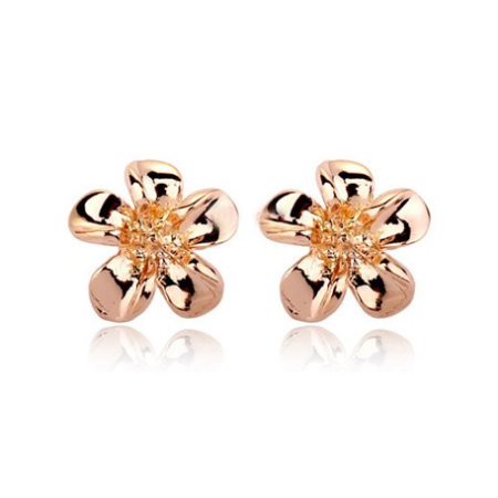 18K Rose Gold Flower Stud Earrings
